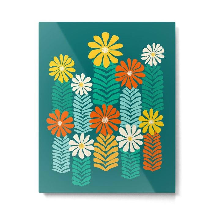 Minimal Meadow Abstract Floral Art Metal Print Gallery Image 1