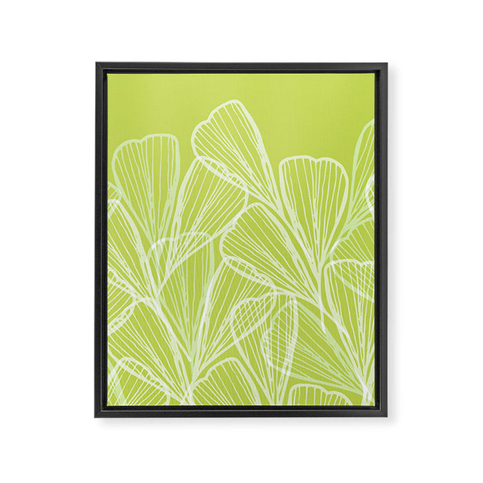 Minimal Modern Green Tropical Abstract Framed Canvas Print Gallery Image 1