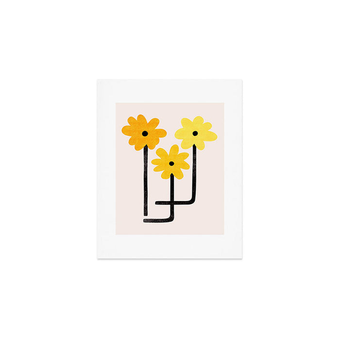 Minimal Sunflowers Art Print Gallery Image 1