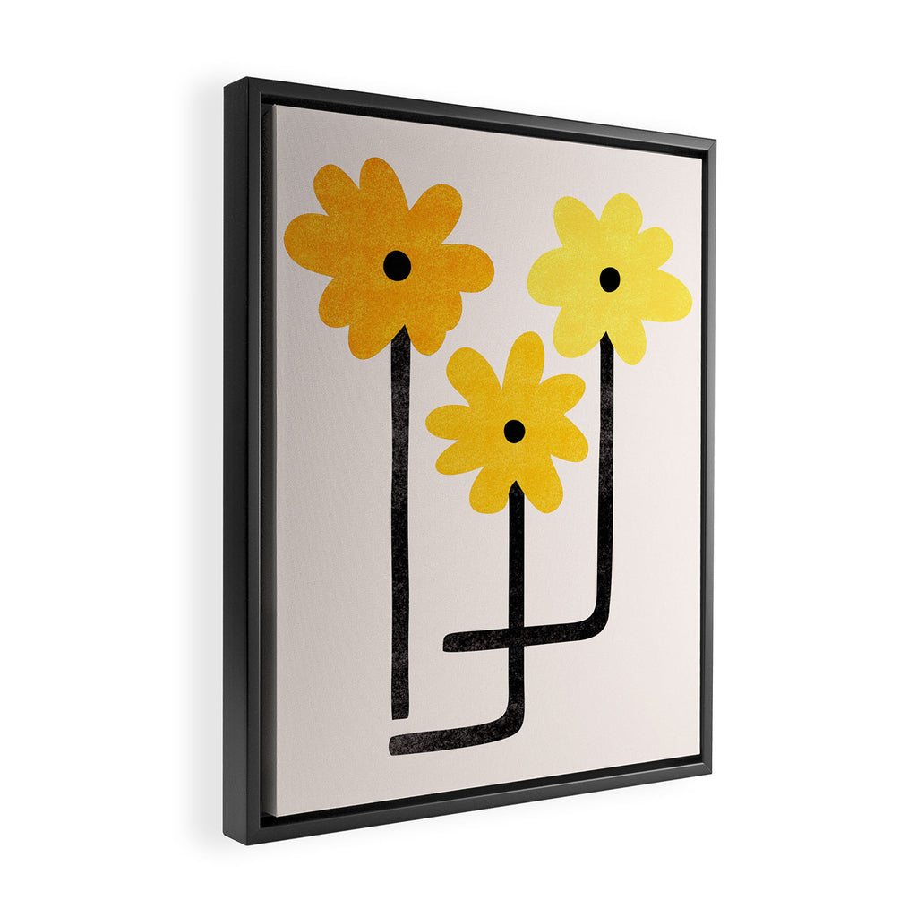 Minimal Sunflowers Framed Canvas Print Gallery Image 2