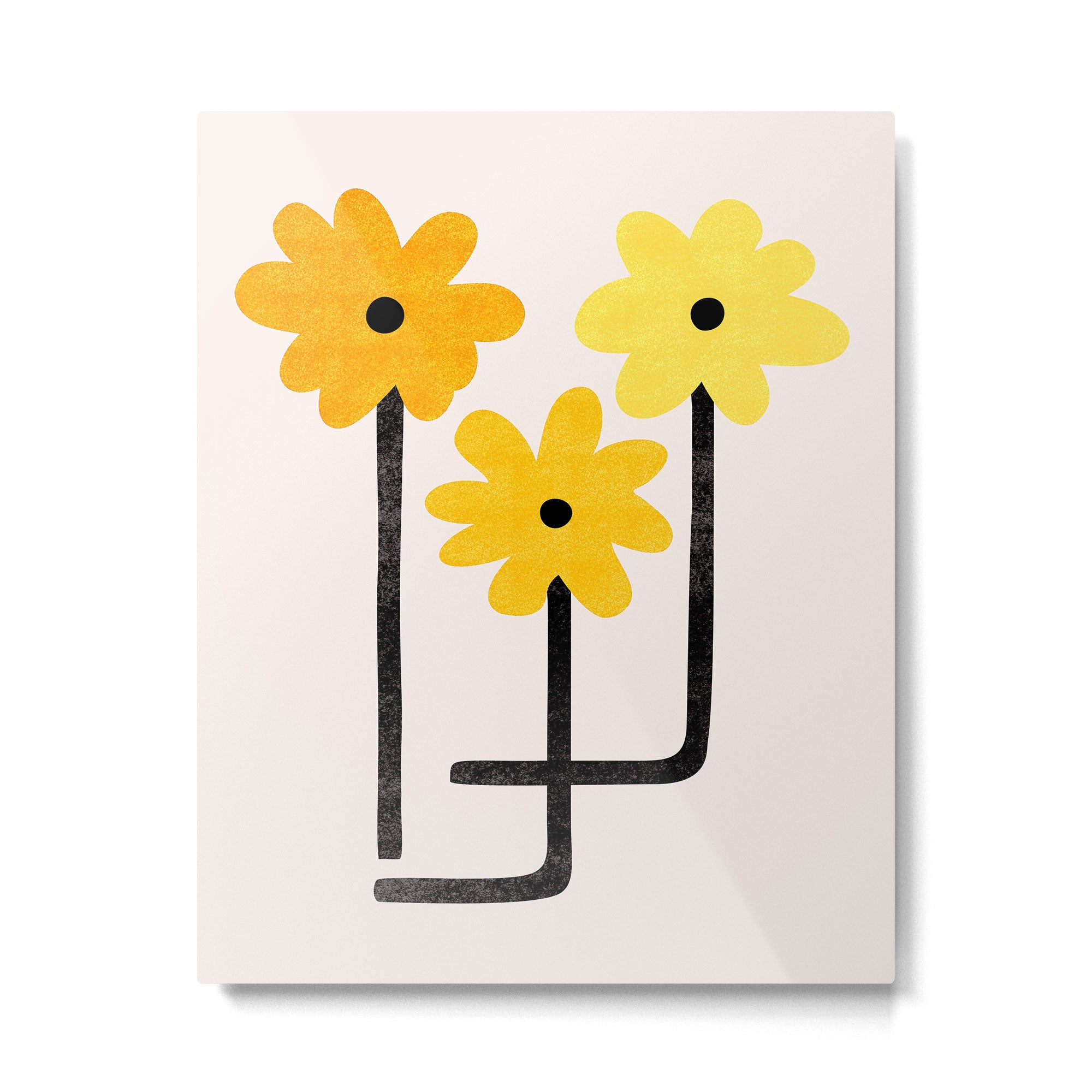 Minimal Sunflowers Metal Print Gallery Image 4