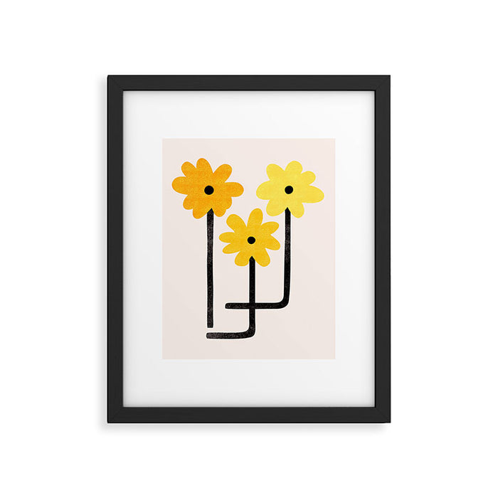 Minimal Sunflowers Framed Art Print Gallery Image 1