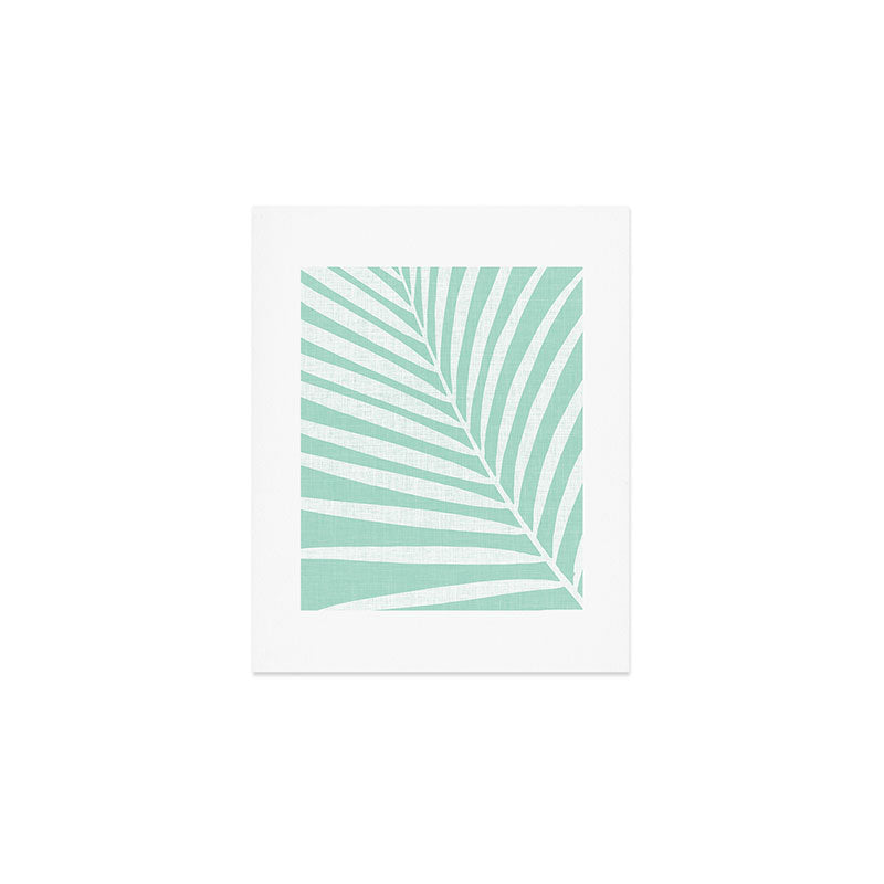 Minimalist Palm Leaf - Mint Green Art Print Gallery Image 1