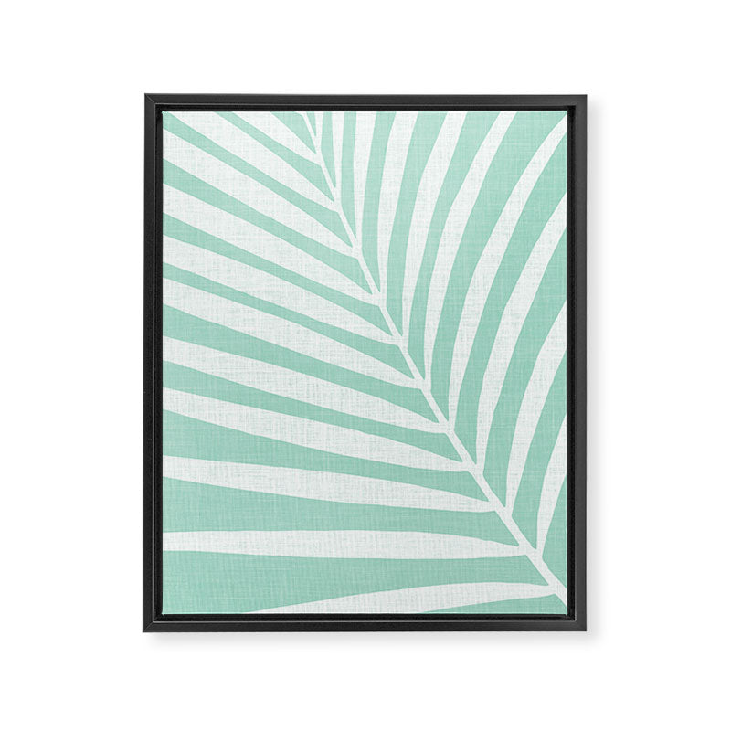 Minimalist Palm Leaf - Mint Green Framed Canvas Print Gallery Image 8