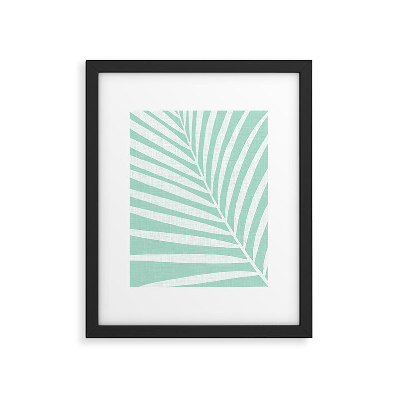 Minimalist Palm Leaf - Mint Green Framed Art Print Gallery Image 6
