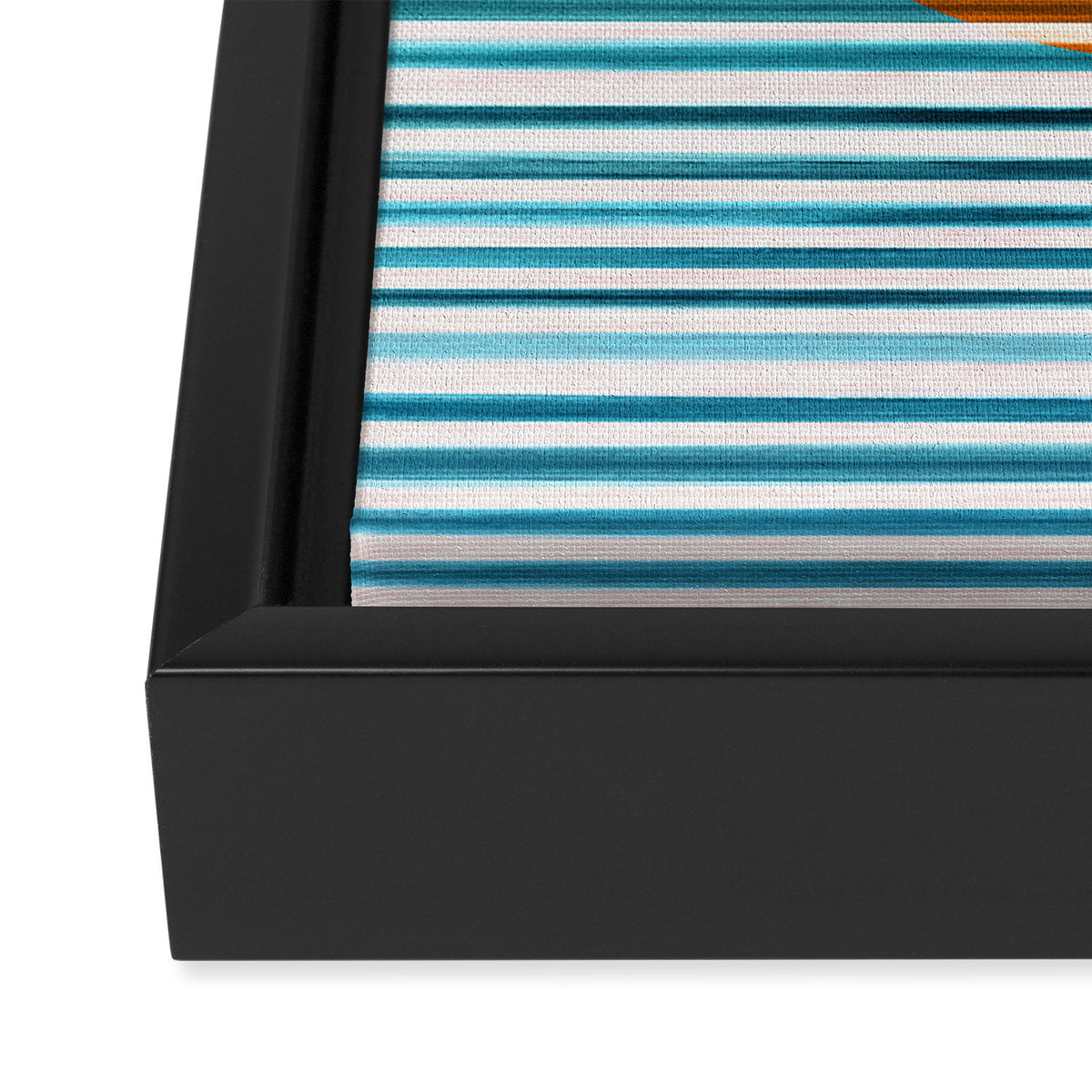 Minimalist Sunset 2 in Orange and Blue Framed Canvas Print Gallery Image 3