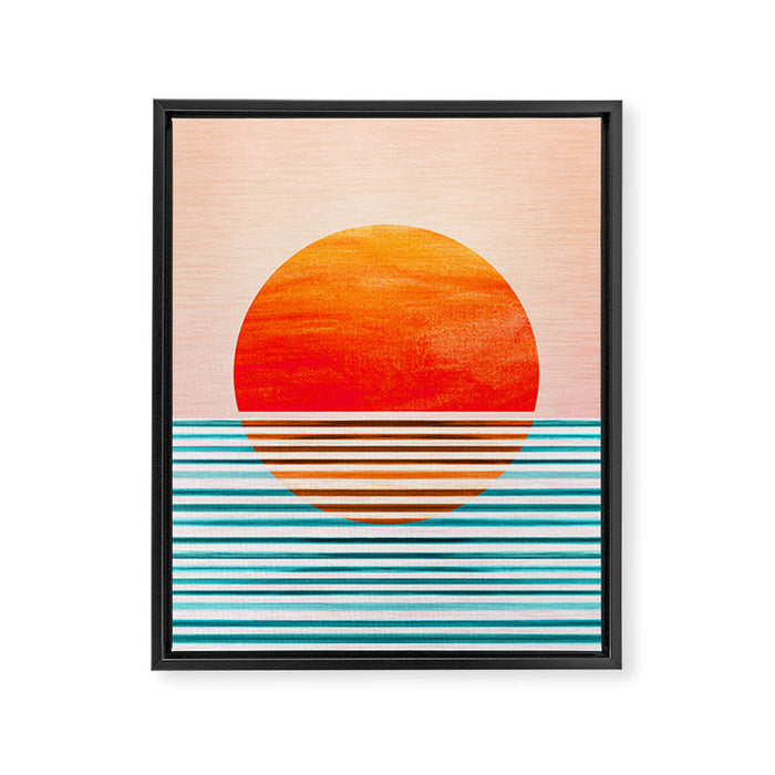 Minimalist Sunset III / Abstract Landscape Framed Canvas Print Gallery Image 1