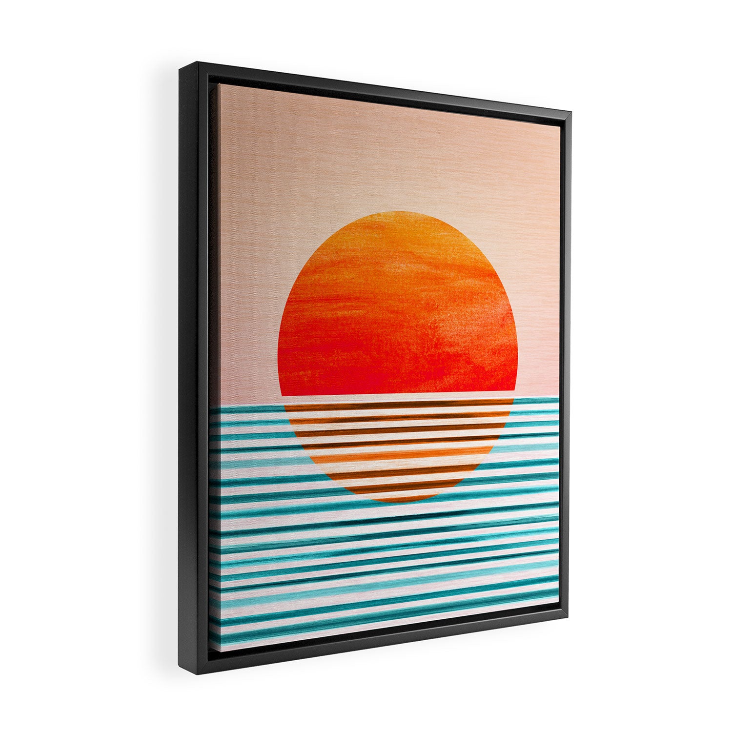 Minimalist Sunset III / Abstract Landscape Framed Canvas Print Gallery Image 2