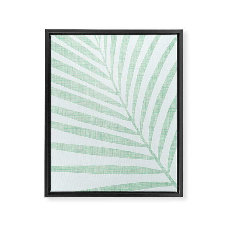 Mint Green Minimal Palm Silhouette Framed Canvas Print Gallery Image 8