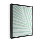 Mint Green Minimal Palm Silhouette Framed Canvas Print Gallery Image 2