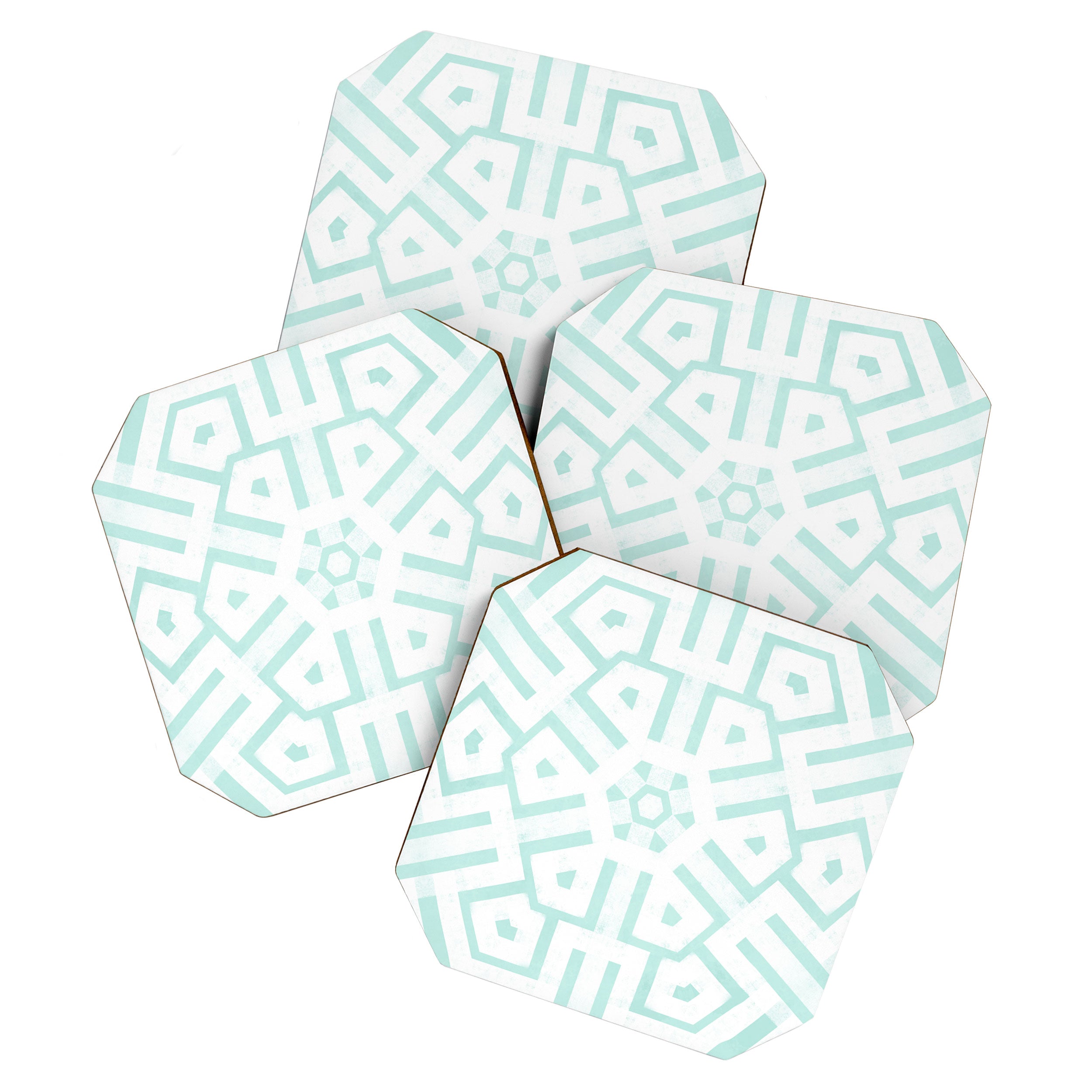 Mint Snowflake Mandala Coaster Gallery Image 1