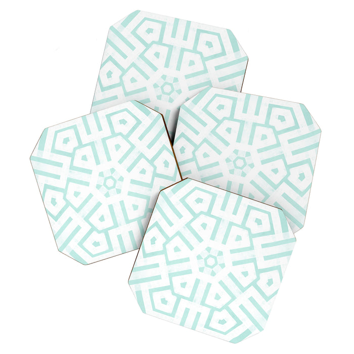 Mint Snowflake Mandala Coaster Gallery Image 1