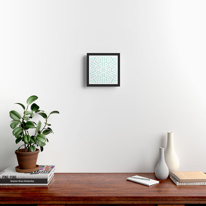 Mint Snowflake Mandala Framed Art Print Gallery Image 2