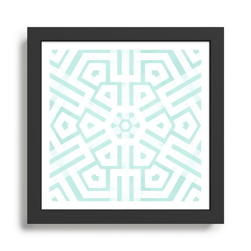 Mint Snowflake Mandala Framed Art Print Gallery Image 1
