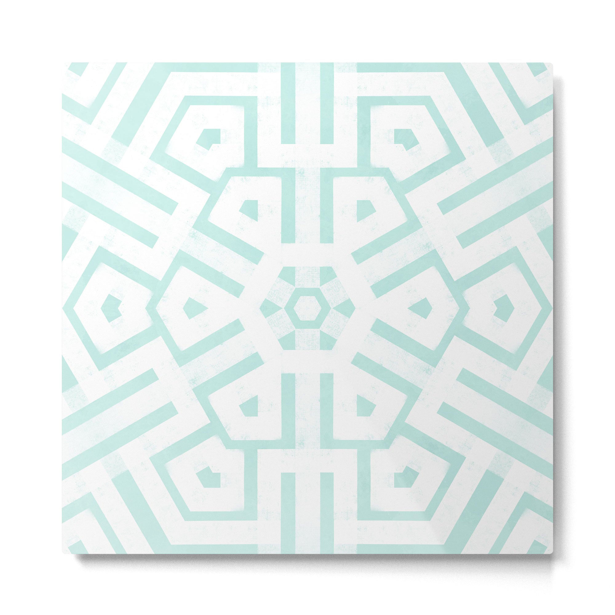 Mint Snowflake Mandala Metal Print Gallery Image 2