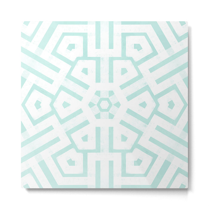 Mint Snowflake Mandala Metal Print Gallery Image 1