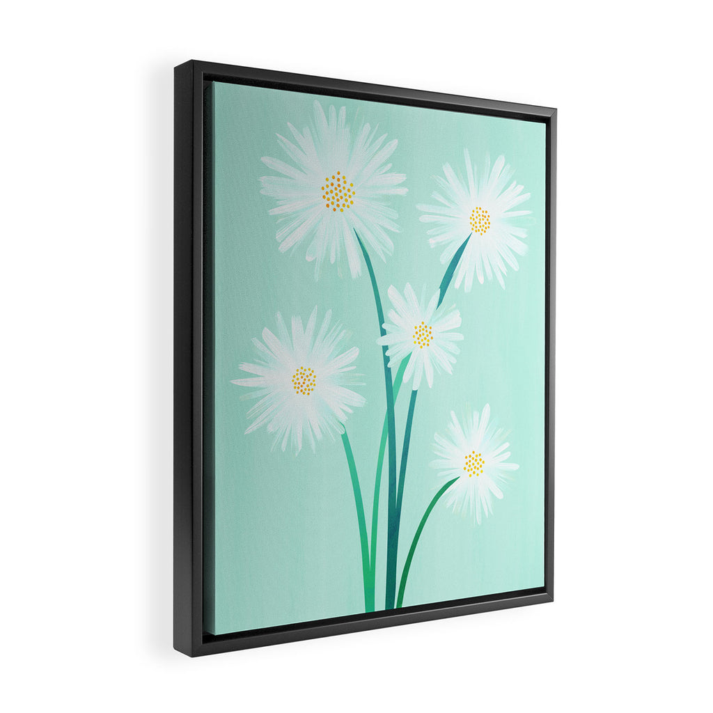 Mint Wildflower Bouquet Framed Canvas Print Gallery Image 2