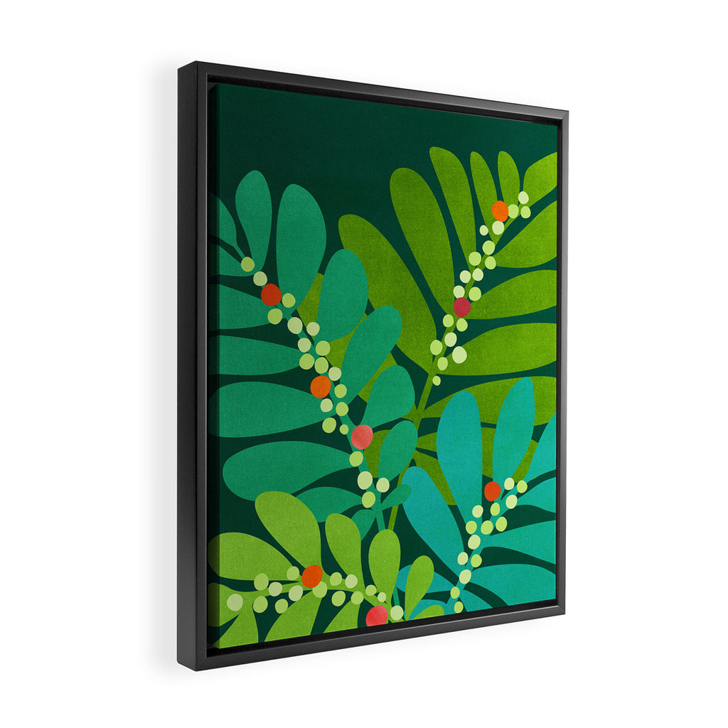 Mistletoe Greenery Illustration Framed Canvas Print Gallery Image 2