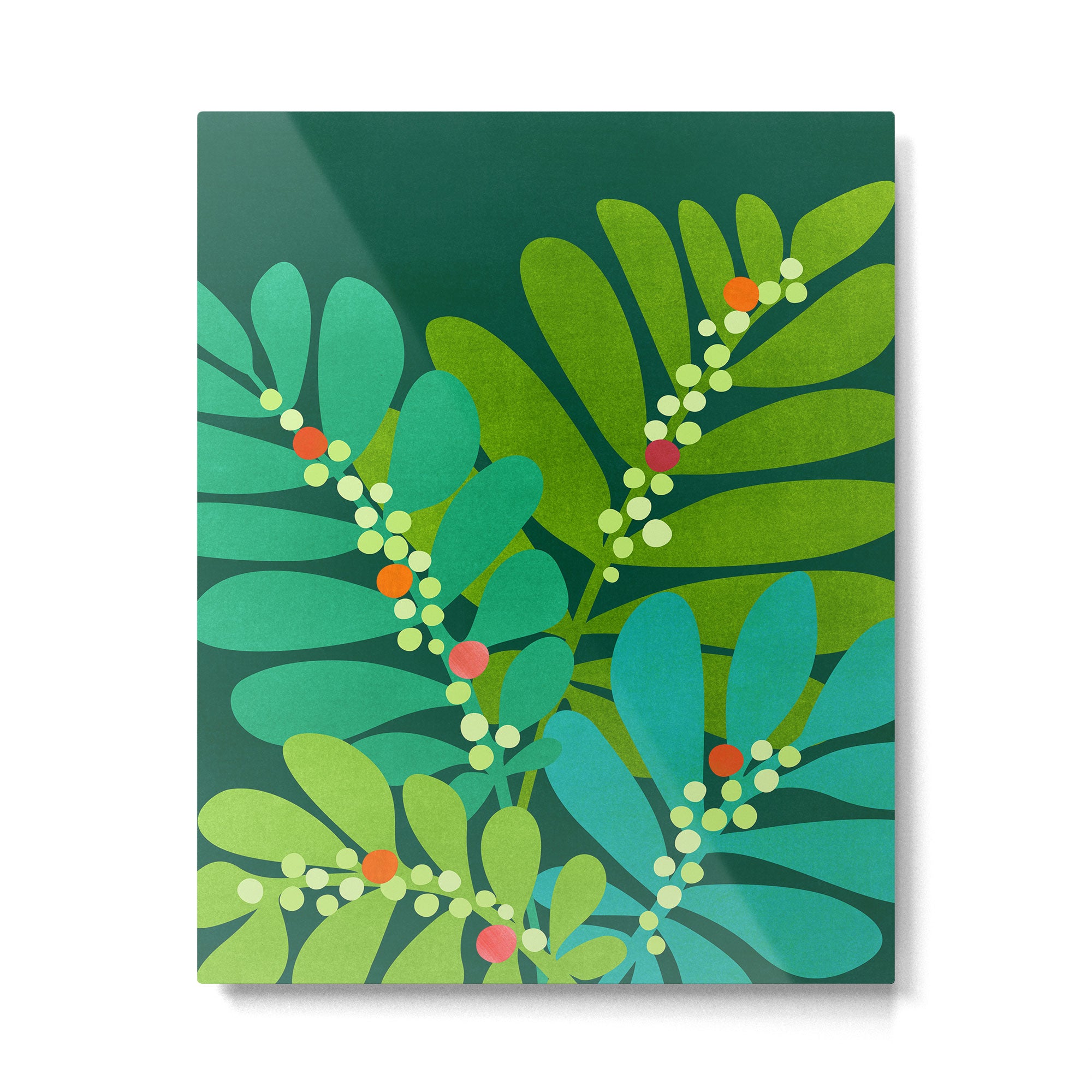 Mistletoe Greenery Illustration Metal Print Gallery Image 6