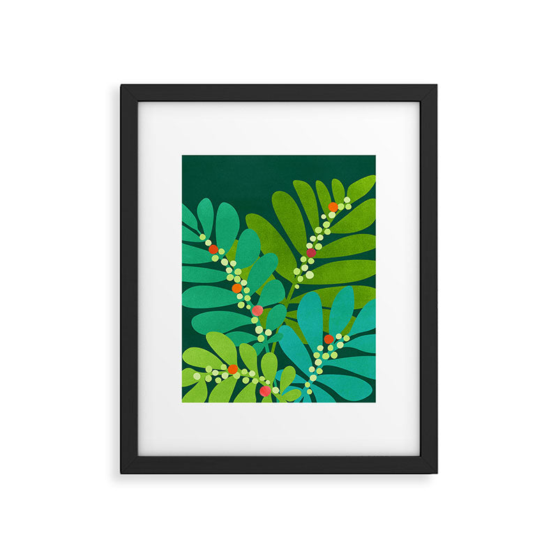 Mistletoe Greenery Illustration Framed Art Print Gallery Image 6