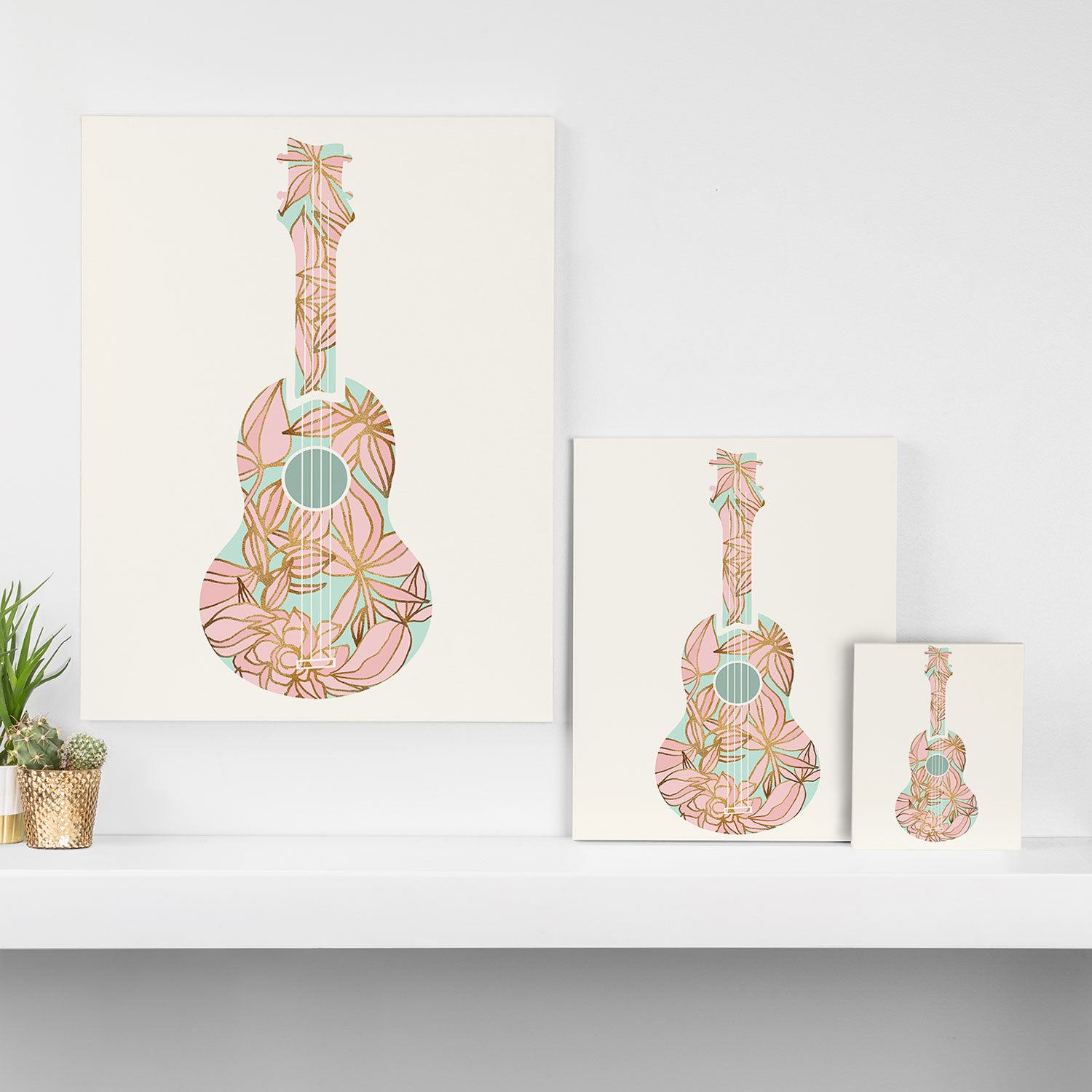 Modern Boho Ukulele Canvas Print Gallery Image 3