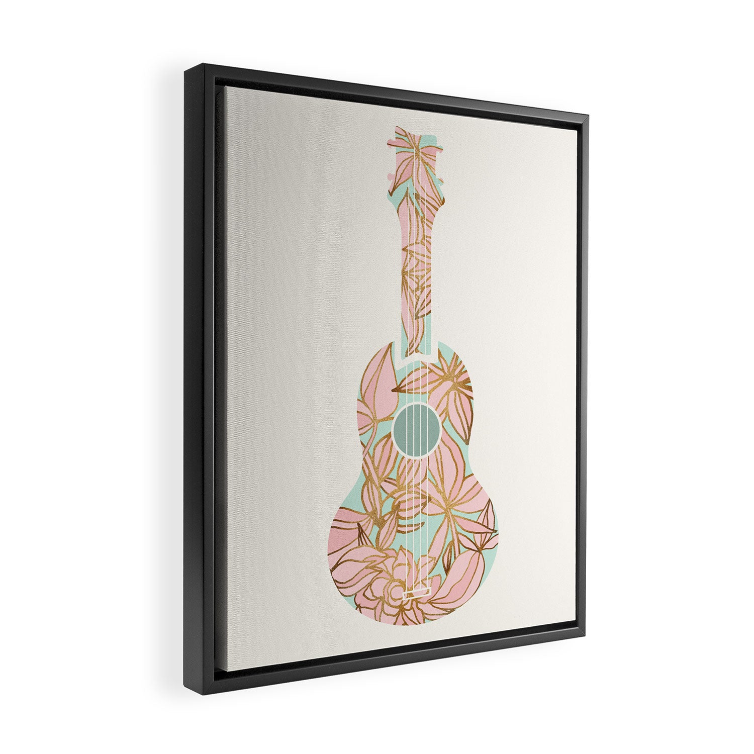 Modern Boho Ukulele Framed Canvas Print Gallery Image 2