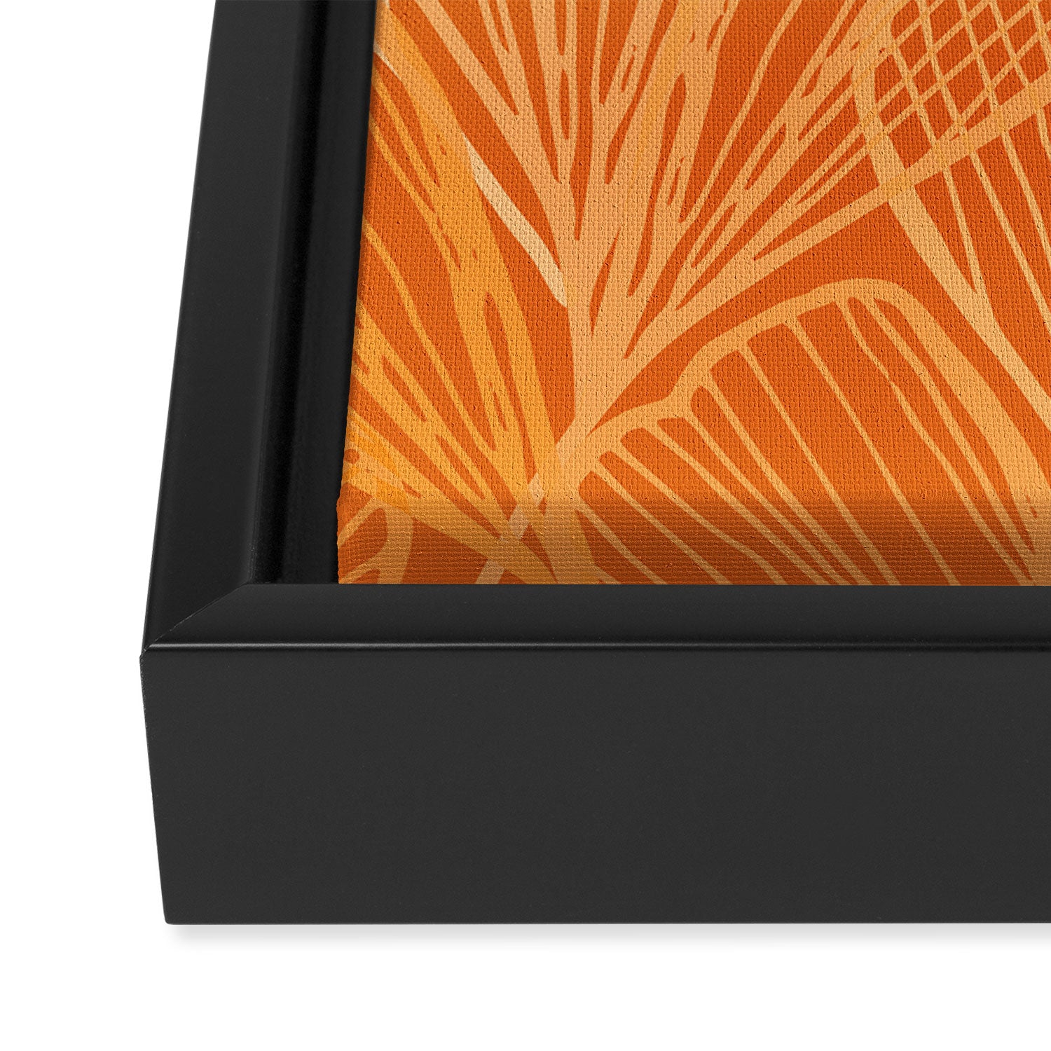 Modern Garden in Orange Framed Canvas Print Gallery Image 3