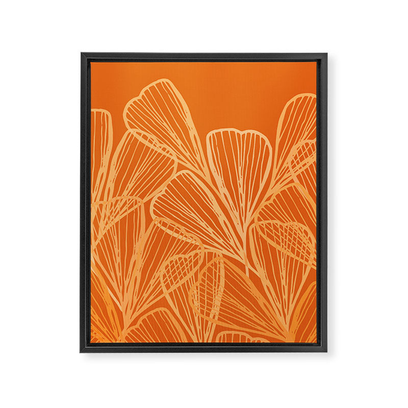 Modern Garden in Orange Framed Canvas Print Gallery Image 8