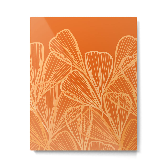 Modern Garden in Orange Metal Print Gallery Image 1