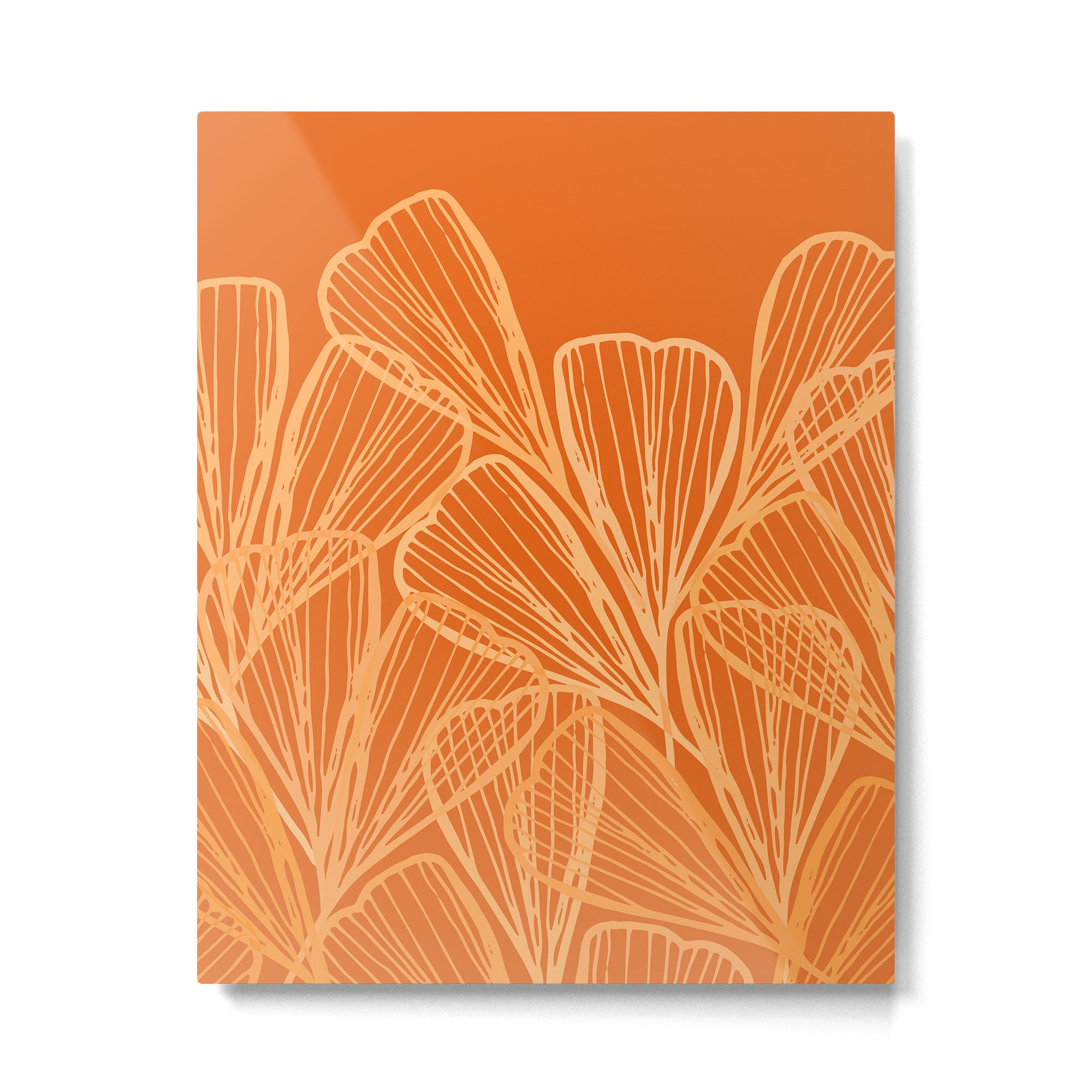 Modern Garden in Orange Metal Print Gallery Image 6