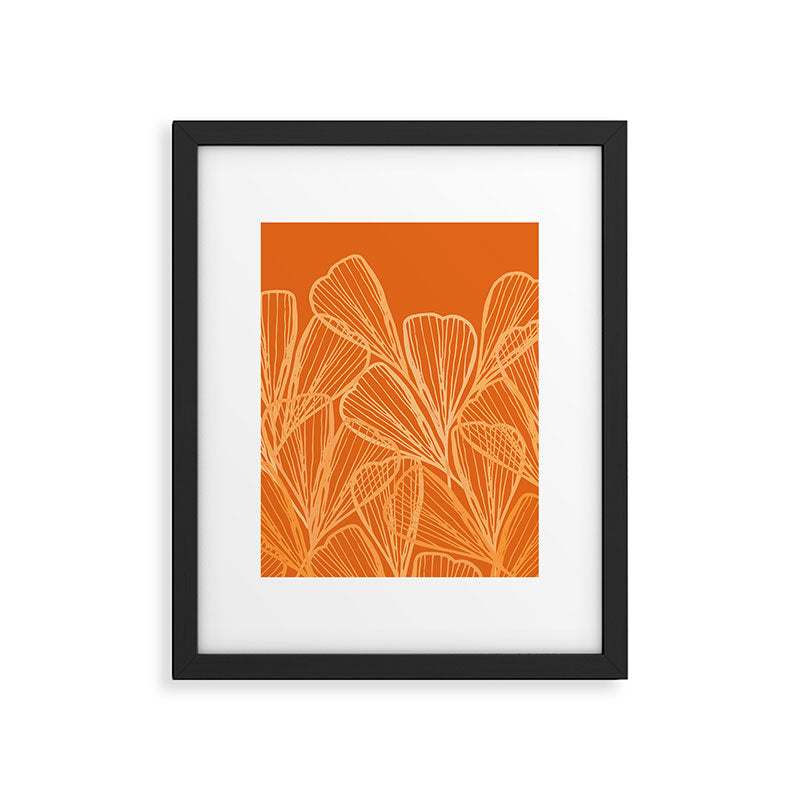 Modern Garden in Orange Framed Art Print Gallery Image 6