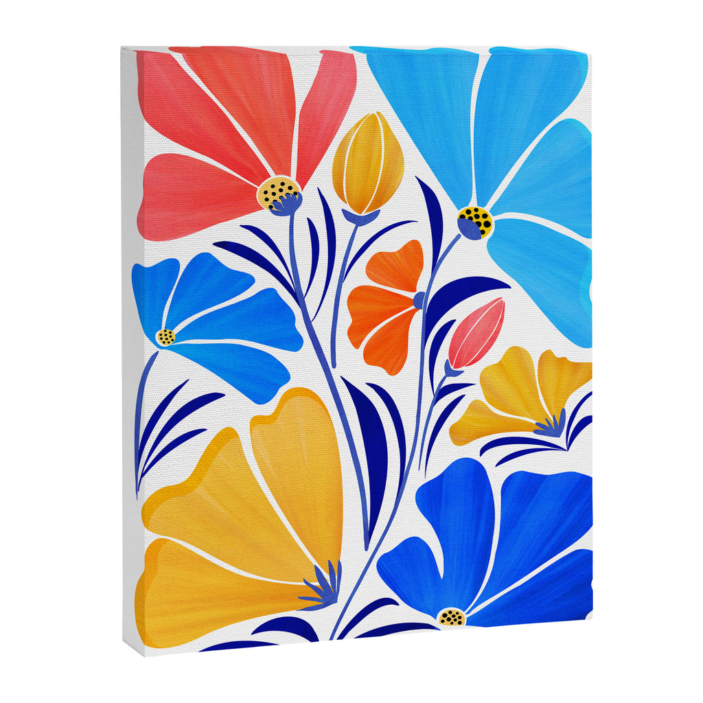 Modern Garden Party Floral Illustration Canvas Print Gallery Image 6