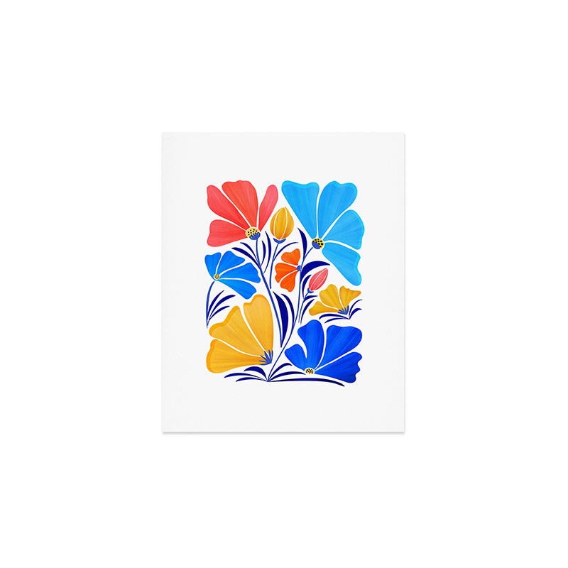 Modern Garden Party Floral Illustration Art Print Gallery Image 1