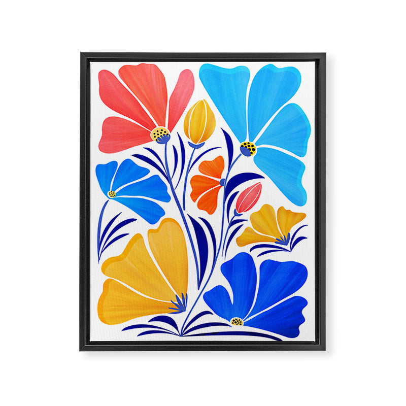 Modern Garden Party Floral Illustration Framed Canvas Print Gallery Image 6