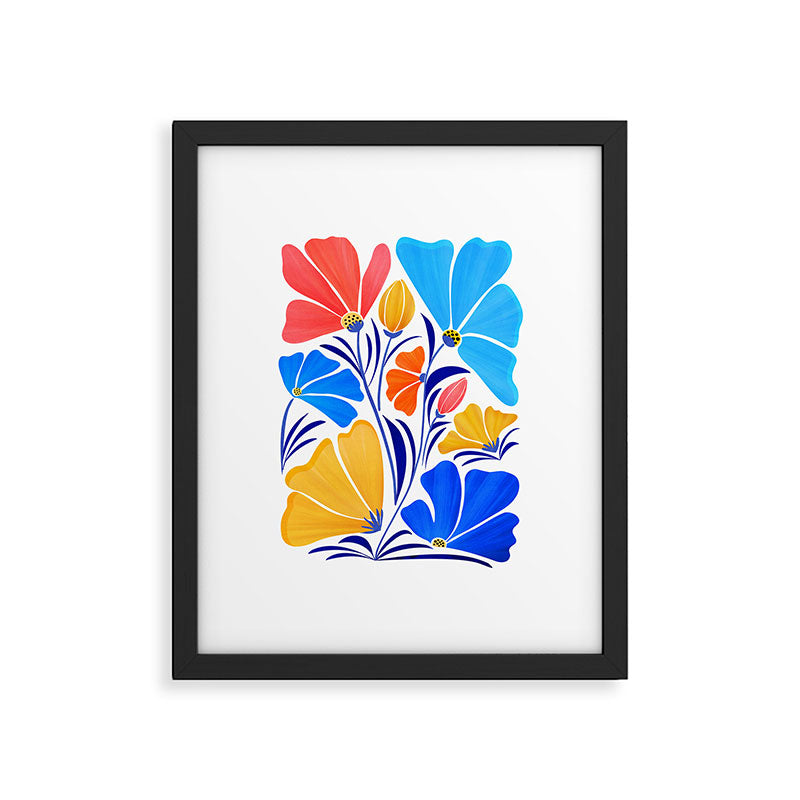 Modern Garden Party Floral Illustration Framed Art Print Gallery Image 5