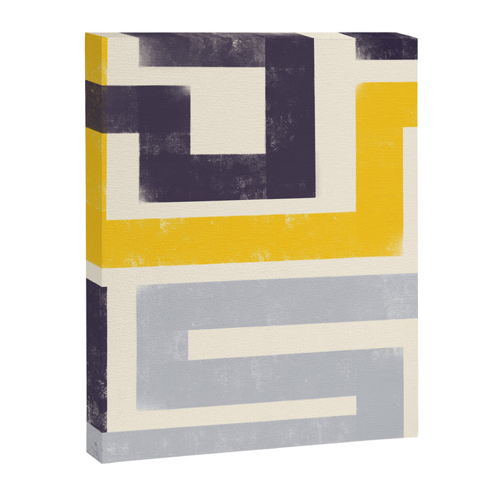 Modern Maze Abstract Geometric Painting  Canvas Print Gallery Image 1