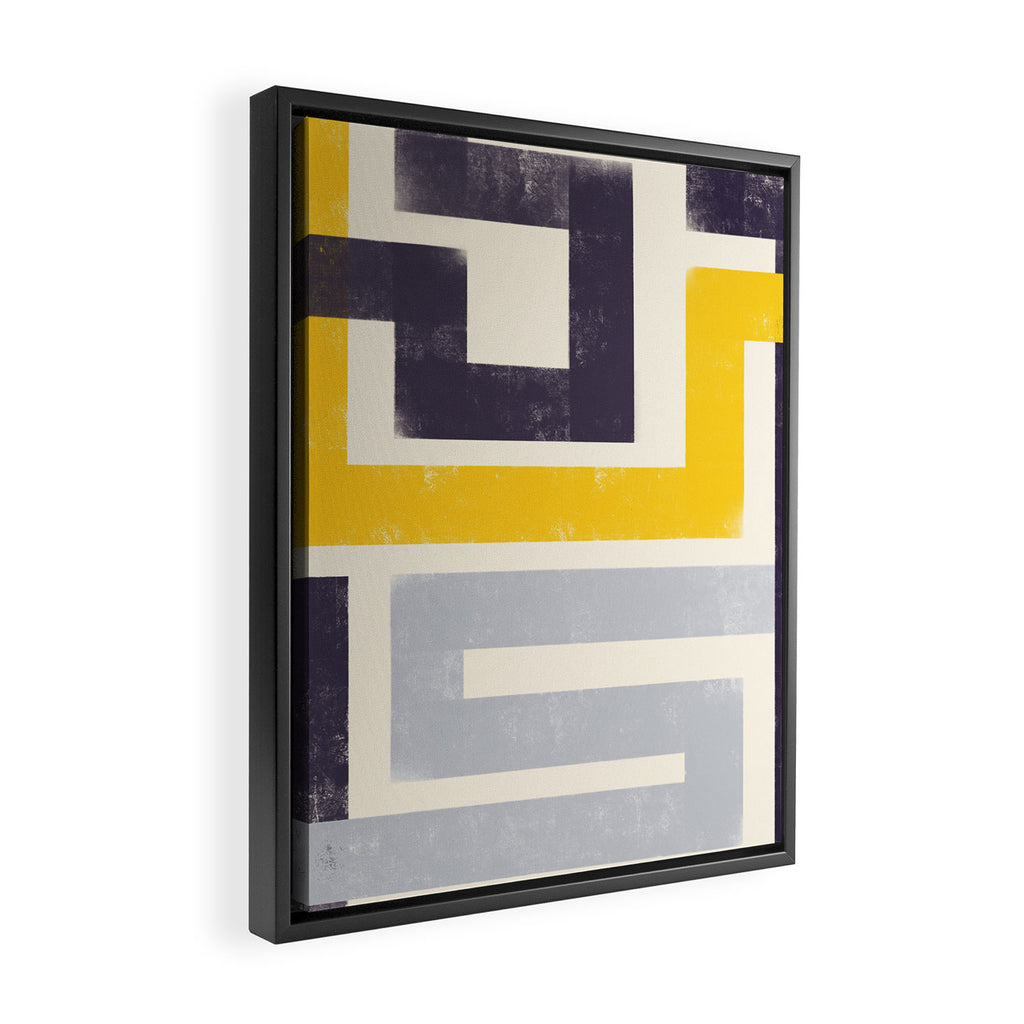 Modern Maze Abstract Geometric Painting  Framed Canvas Print Gallery Image 2