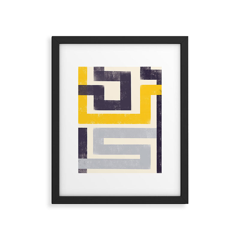 Modern Maze Abstract Geometric Painting  Framed Art Print Gallery Image 6