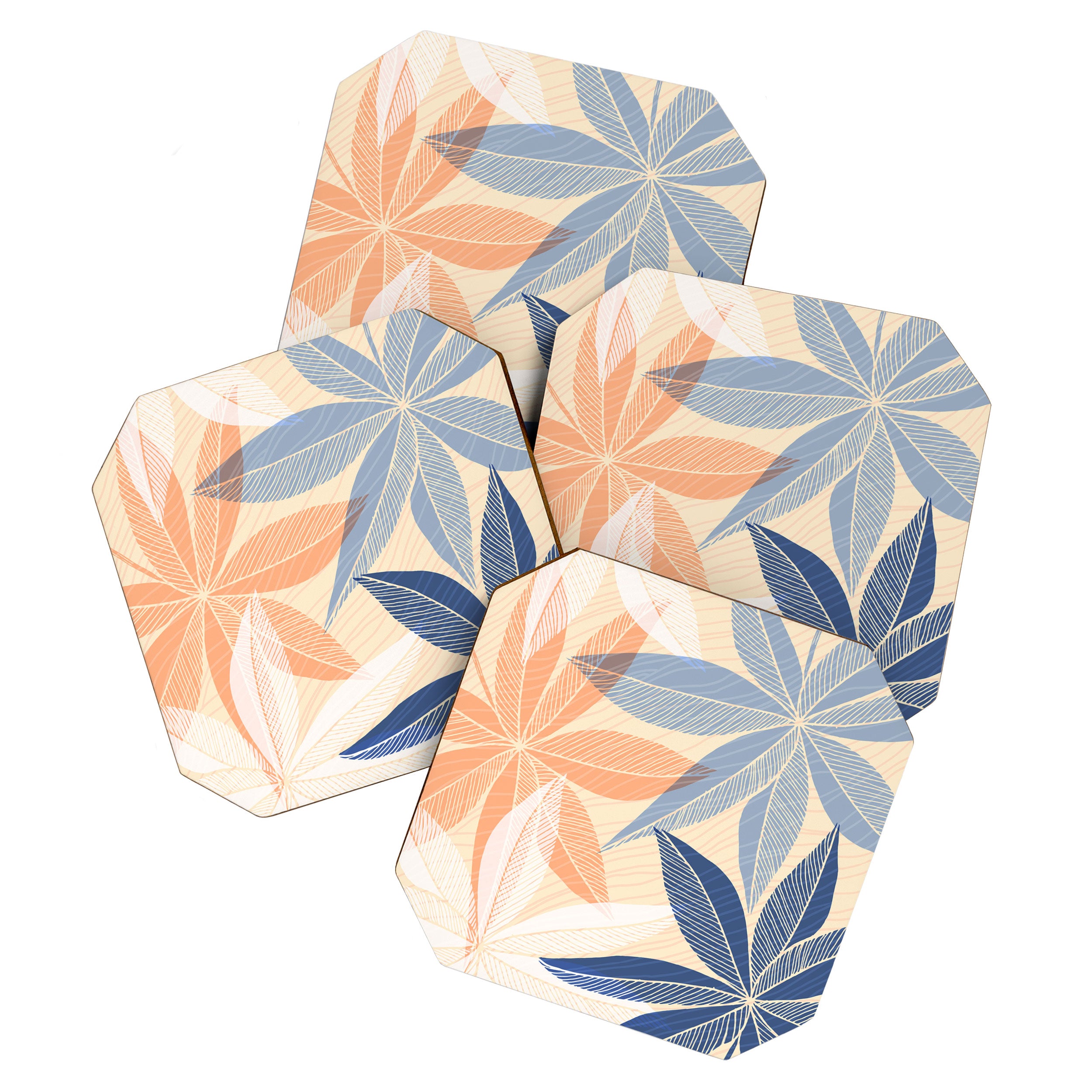 Modern Neutral Tropical Print II Coaster Gallery Image 1