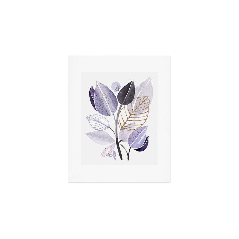 Modern Purple Watercolor Botanical Art Print Gallery Image 1