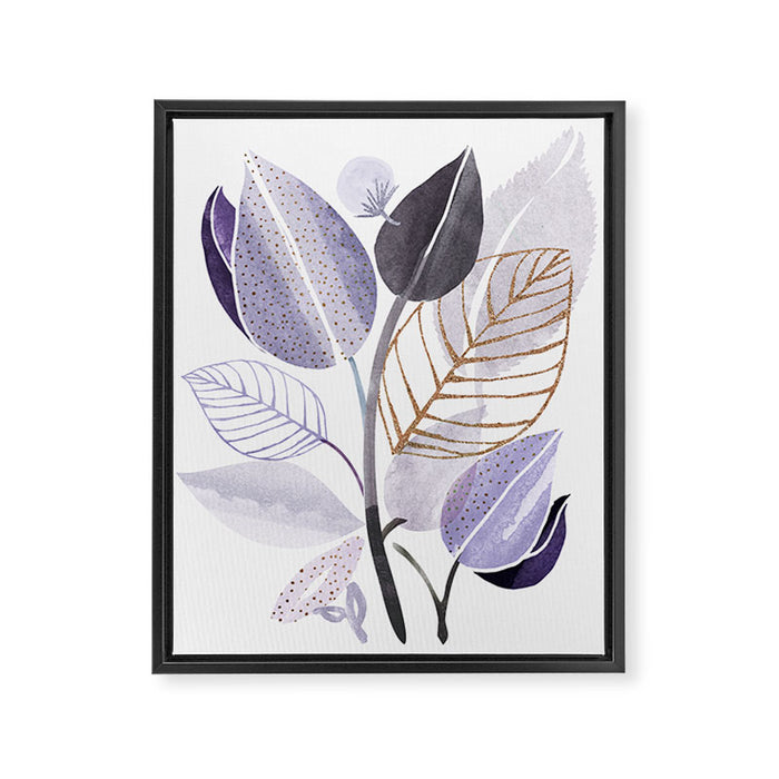 Modern Purple Watercolor Botanical Framed Canvas Print Gallery Image 1