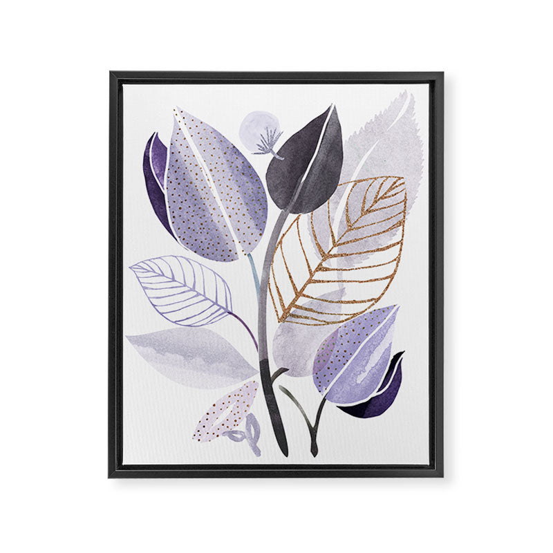 Modern Purple Watercolor Botanical Framed Canvas Print Gallery Image 6