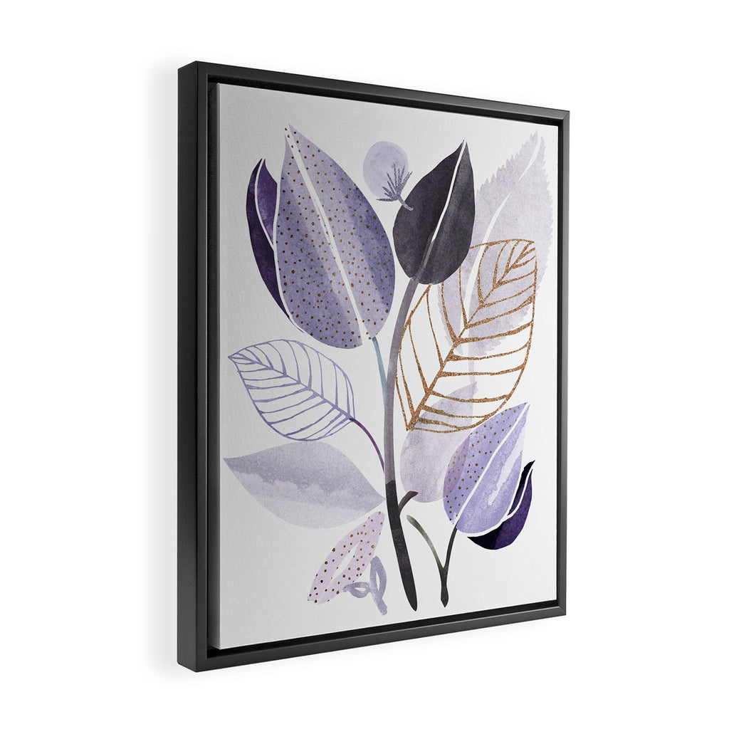 Modern Purple Watercolor Botanical Framed Canvas Print Gallery Image 2