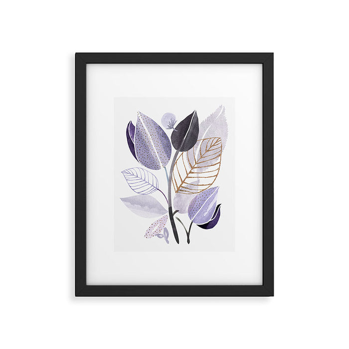 Modern Purple Watercolor Botanical Framed Art Print Gallery Image 1