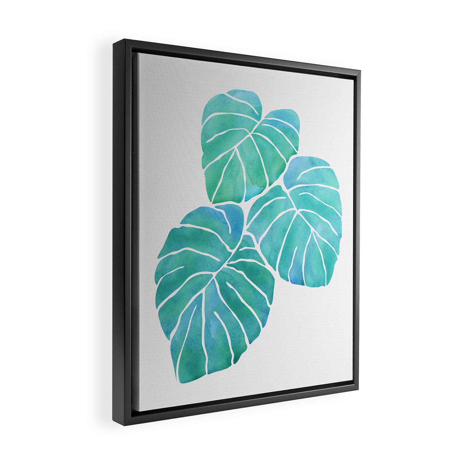 Monstera Tropical Plant Framed Canvas Print Gallery Image 2