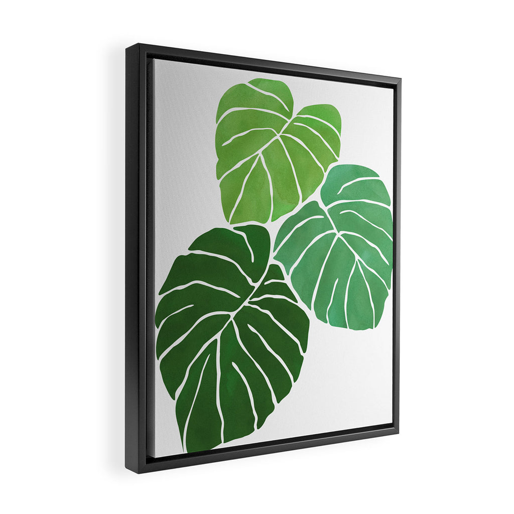 Monstera Tropical Plant Painting Framed Canvas Print Gallery Image 2