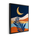 Moon and Night Bloomer Mountain Landscape Framed Canvas Print Gallery Image 2