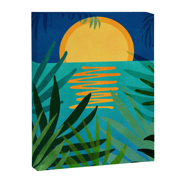 Moon Rise Tropical Landscape Canvas Print Gallery Image 1
