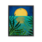 Moon Rise Tropical Landscape Framed Canvas Print Gallery Image 6