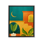 Moonlight Villa Colorful Landscape Framed Canvas Print Gallery Image 6